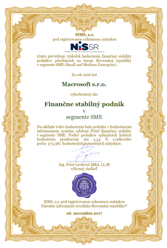 Pečať finančnej stability 2016
