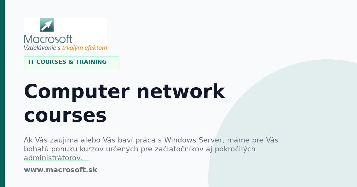 Computer network courses | Macrosoft Training Centre
