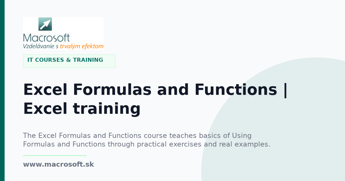 Excel Formulas and Functions | Excel training