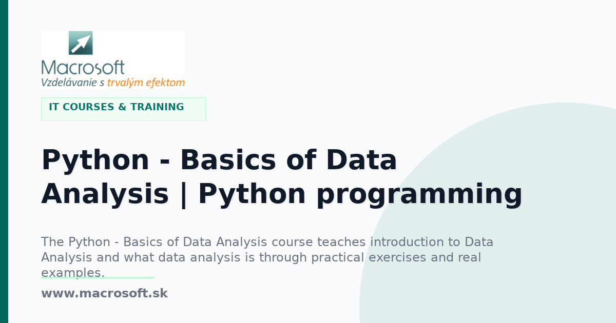 Python - Basics of Data Analysis | Python programming