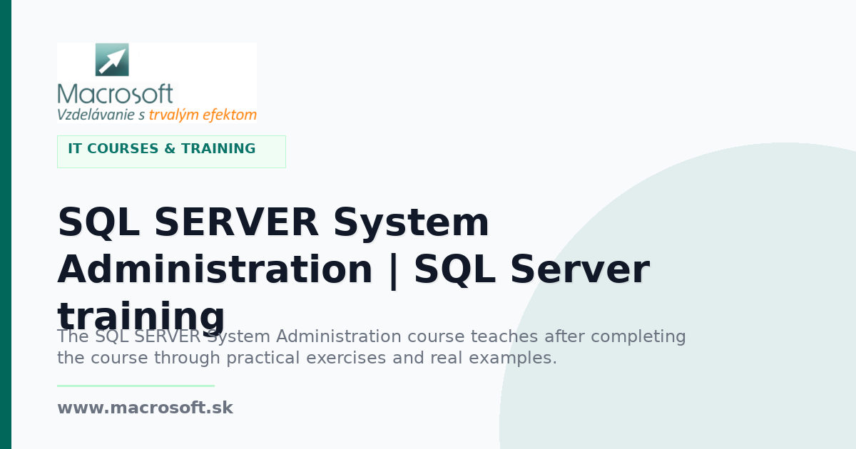 SQL SERVER System Administration | SQL Server training