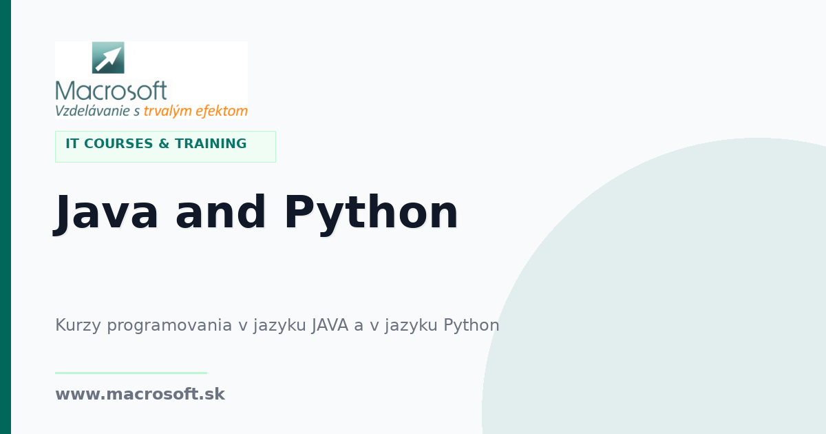 Java and Python | Macrosoft Training Centre